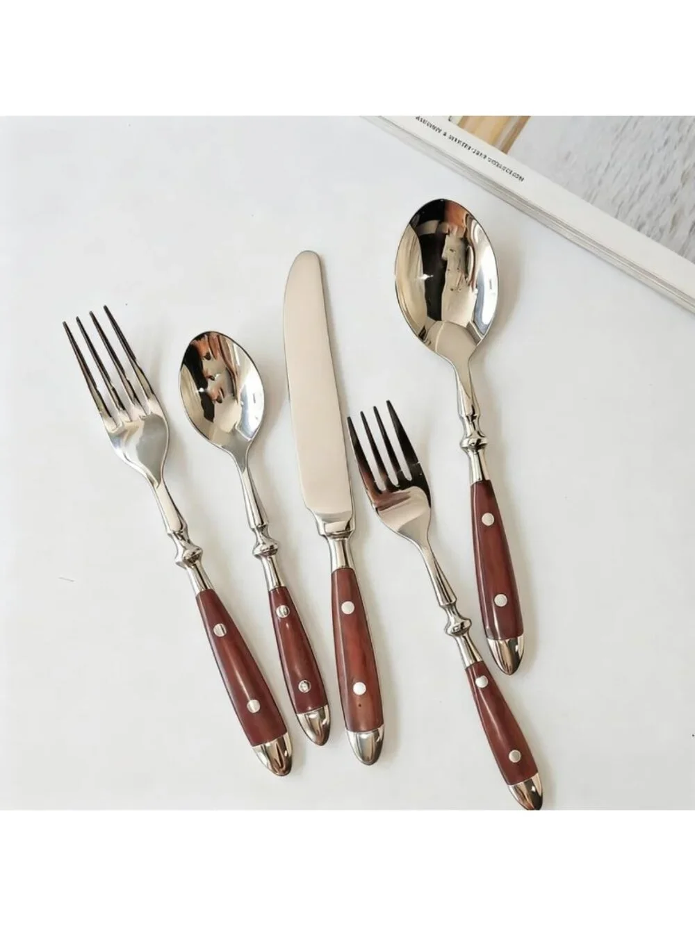 20-Piece Vintage Silverware Set for 4, Stainless Steel Cutlery, Dishwasher Safe